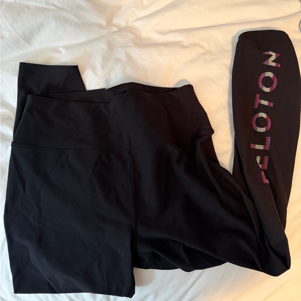Peloton Black Logo Leggings Size 1X High Rise Workout Tights - Picture 2 of 5